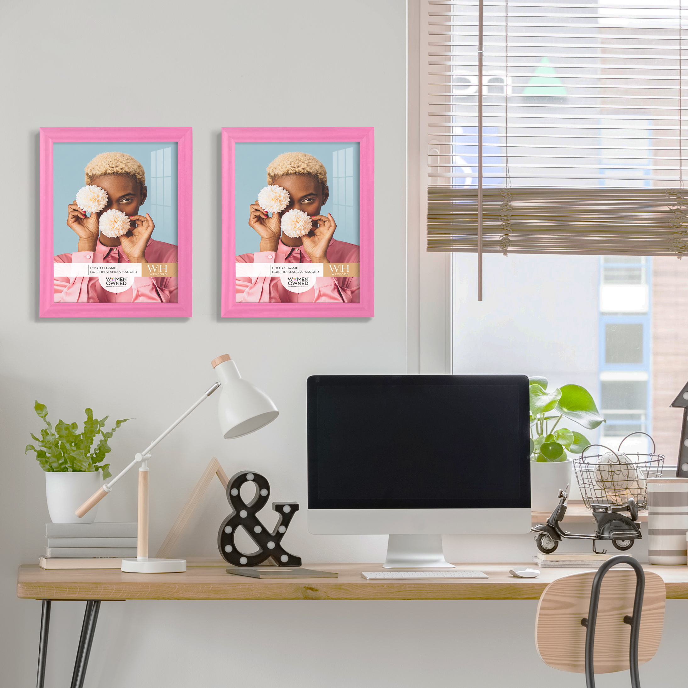Grooved 5 in. x 7 in. Pink Picture Frame (Set of 2)