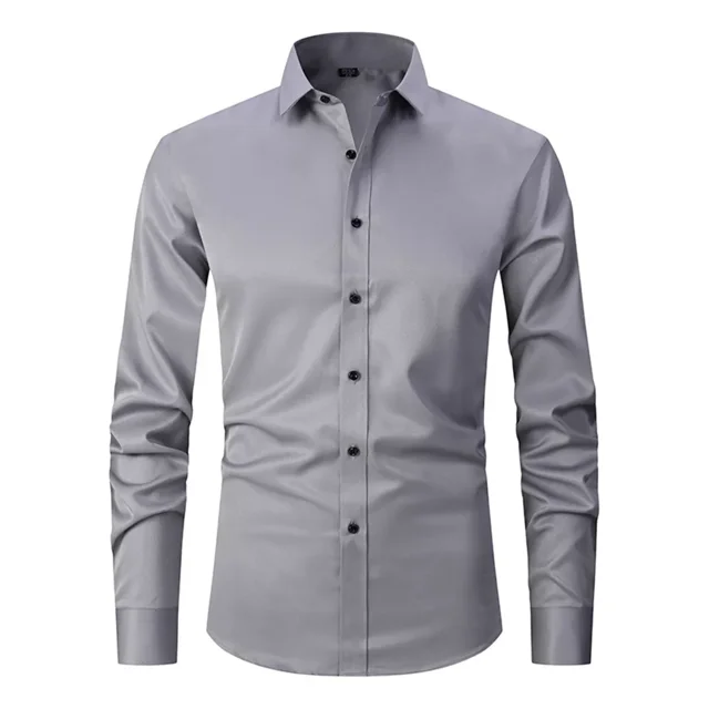 Camisas De Vestir Hombre Caballero Moda Casual Camisa Slim