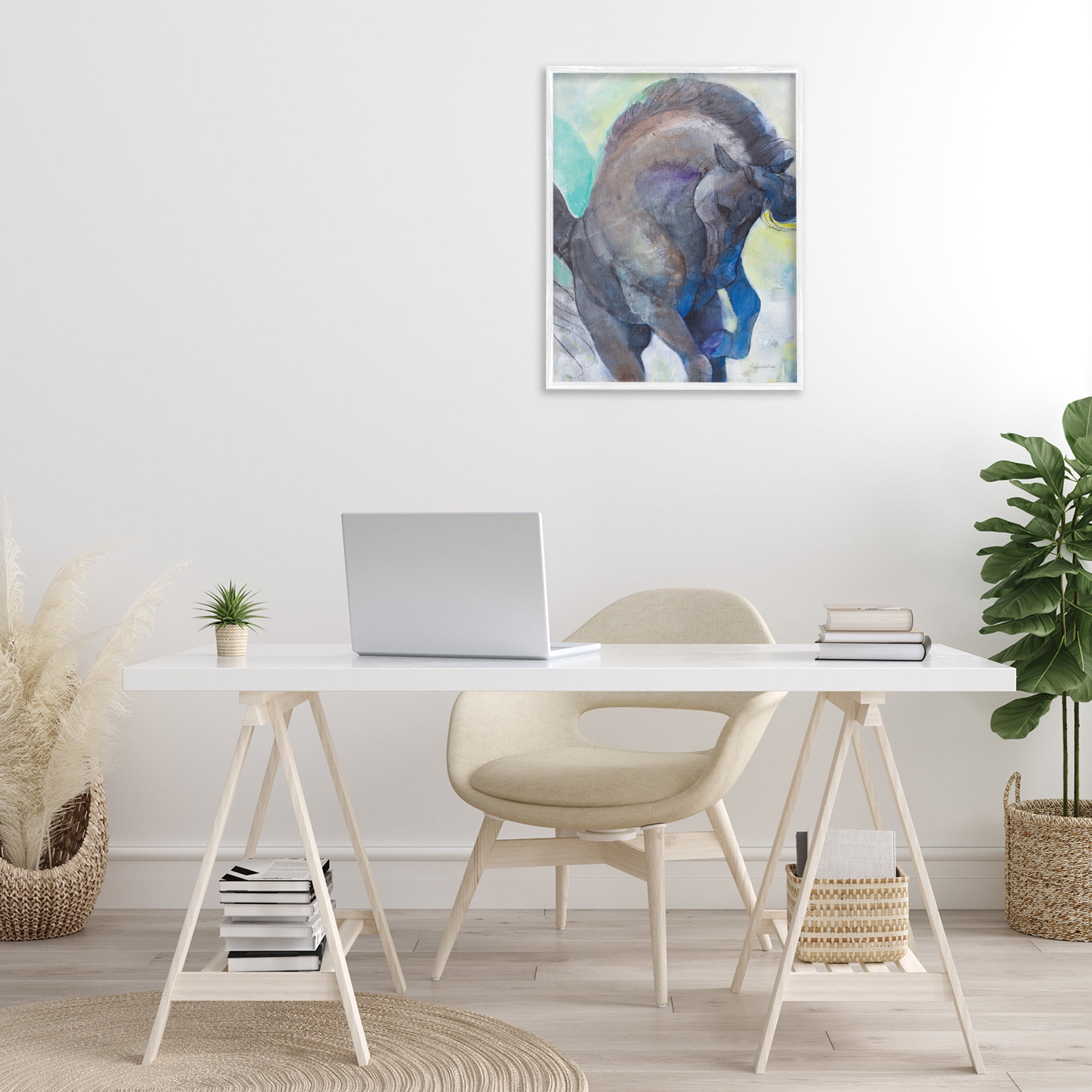 Stupell Industries Royal Splendor Stallion Animals & Insects Painting White Framed Art Print Wall Art, 24 x 30