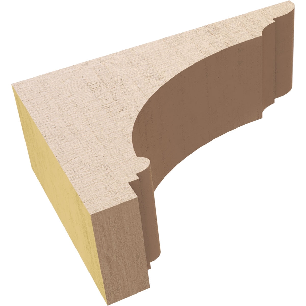 2"W x 6"D x 4"H Classic Hughes Rough Cedar Woodgrain TimberThane Corbel, Primed Tan