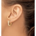 thumbnail image 3 of 14K Yellow Gold Polished Cz 4X16mm Huggie Hoop Earrings (Width 16.5) (Length 16.1) - Jbsp, 3 of 5
