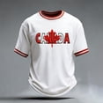 thumbnail image 2 of Telankuip Canada Day Men's T Shirt Classic Maple Leaf Graphic Comfort T-Shirt 2026 Summer Trendy Stripe Design Crewneck Short Sleeve Preppy Style Casual Tee Top 2-White XS, 2 of 3