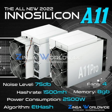Innosilicon A11 Ethereum Miner 8G 1500mh ASIC Crypto Mining ETH Rig NEW Bitcoin