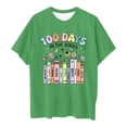 thumbnail image 4 of Back To School Shirt for Girls Round Neckline Slim-Fit Cartoon Print Vintage 100 Days Kids Girls100th Day Of School Gift T-Shirt, 4 of 4