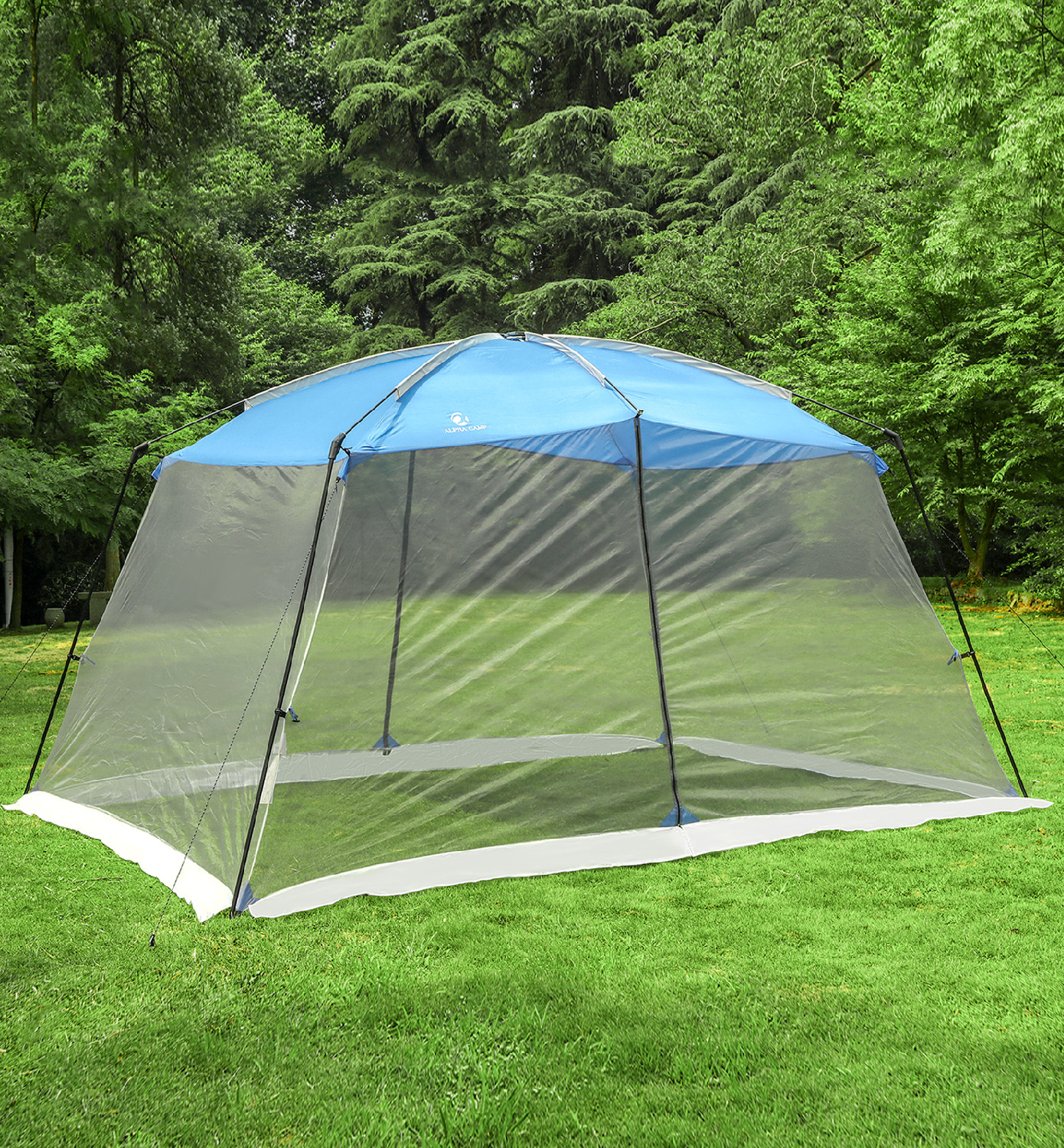 Alpha Camper 13' x 9' Screen House Canopy Sun Shade with One Room, Blue - image 5 of 9
