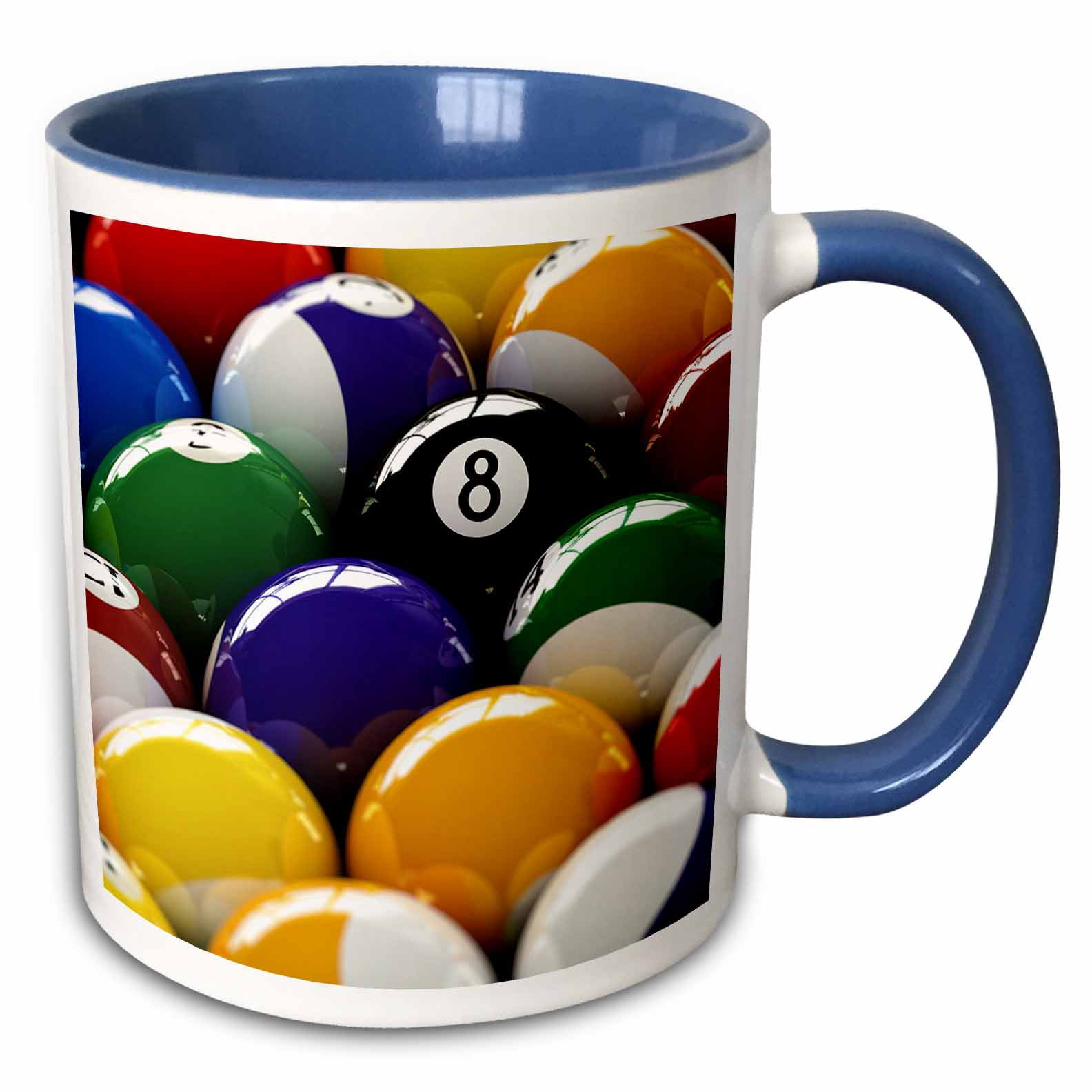 3dRose Colorful pool billiard balls with eight ball Two