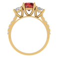 thumbnail image 4 of 1.97 ct Round Cut Natural Garnet 3 Stone 18K Yellow Gold Womens Engagement Ring, 4 of 5