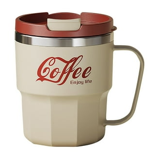12 ounce coffee travel mug EcoVessel Transit Stainless Steel Travel Mug/Coffee Mug With Slider Lid & Ergonomic Handle, Tumbler With Handle Insulated Coffee Mug (Costal Mist,