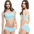 thumbnail image 2 of JANDEL Women Cross Side Buckle Sports Underwear Set Bra set, Women's Shock-proof and Anti-sagging Gather-back Shaped Vest-style Bra Without Steel Ring, Blue L, 2 of 9