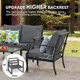 thumbnail image 4 of JOYURE 4 pieces Patio Furniture Set w/loveseat,Coffe Table,Outdoor Conversation Metal Sofa with High Back and Thick Cushion,for Backyard,Garden,Grey, 4 of 8
