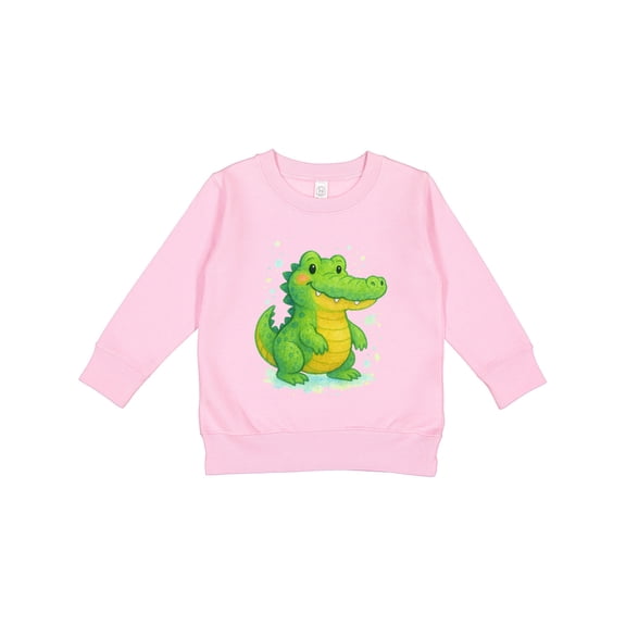 Inktastic Cute Green Crocodile Cartoon Illustration Toddler Sweatshirt