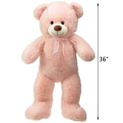 HollyHOME Giant Teddy Bear Big Plush Stuffed Animal Soft Cuddly Toy Gift for Girlfriend Kids Valentines Day 36 Inch Pink