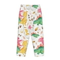 thumbnail image 5 of Disketp Cute Baby Dinosaurs Print Women'S Comfy Pajama Pants Casual Drawstring Palazzo Lounge Wide Leg Pants, 5 of 9