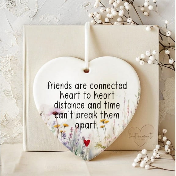 Friendship Ornaments for True Friends, 2026 Christmas Ornament Gifts (Connected Heart to Heart),A