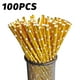 thumbnail image 1 of Pajitas de Papel Desechables, Diseño Ecológico con Revestimiento Dorado, Resistentes y Seguras para Bebidas Frías y Calientes, Perfectas para Fiestas y Celebraciones, Paquete de 100, Sin Quí, 1 of 3