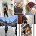 thumbnail image 6 of 2 Packs Criss Cross Hat Womens Baseball Cap Distressed Ponytail Messy Bun Trucker Ponycap, 6 of 6