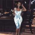 thumbnail image 6 of asdoklhq Womens Plus Size Clearance Dresses,Women's Gradient Print Sleeveless Tight O-Neck Short Dress Summer Dresses, 6 of 9