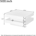 thumbnail image 2 of 27.5" Modern High Gloss Coffee Table with 360° Rotating Top, Square LED Centre Table with 2-Tier Storage, White Cocktail Table with USB Powered Ambient Light for Living Room & Small Spaces, 2 of 16
