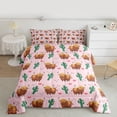 thumbnail image 2 of Castle Fairy Kids Cute Highland Cow Twin Comforter Sets,Farmhouse Animal Bedding Set, 2 of 8
