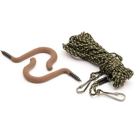 HME Hoist Rope with Hooks (25 FT) - Reliable Sturdy Adjustable Easy-to-Install Combo Pack for Lifting Hunting Gear