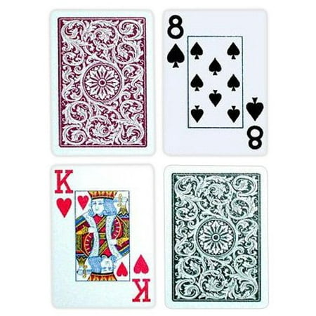 - Poker Size Jumbo Index 1546 Playing Cards (Green Burgundy Setup), 100% PVC plastic, these cards will last for years outlasting paper cards up to 500 times By Copag