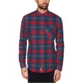 thumbnail image 2 of Original Penguin - Camisa de franela a cuadros para hombre, color rojo, extragrande Original Penguin Botones al frente, 2 of 2