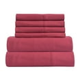 thumbnail image 5 of JML Queen Bed Sheet Set 6 Piece Burgundy,Soft Microfiber Fade & Stain Resistant Sheet Set, 5 of 6