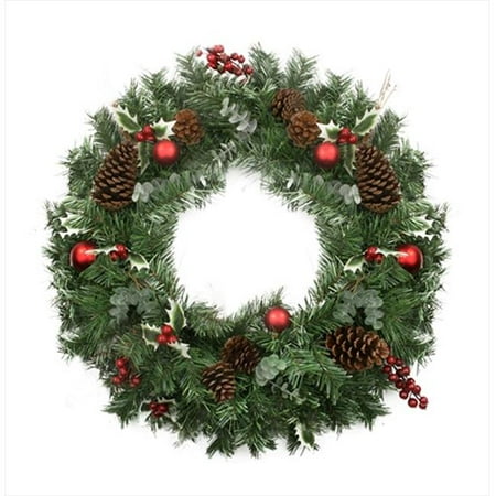northlight 24 inch pre decorated holly berry pine cone northlight 24 inch pre decorated holly berry pine cone
