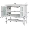 thumbnail image 4 of Christopher Knight Home 36" Bathroom Vanity with Sink, Textured Glass Doors, Open Shelf, White, 4 of 9