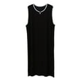 thumbnail image 3 of JTieacloth Comfy Nightwear Mens Nightgown Night Shirt For Sleeping Short Sleeve Nightgown Big And Tall Loose Kaftan Sleepwear Black, 3 of 5