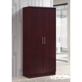 thumbnail image 2 of Hodedah Armoire de Chambre 2 Portes avec Étagères Ajustables, Mahogany, 2 of 6