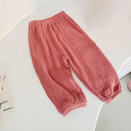 

DAETIROS Versatile Comfy Flare Cute Casual Elastic Girls Trousers Pink