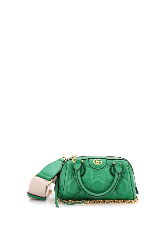 Pre-Owned Ophidia Convertible Boston Top Handle Bag GG Matelasse Leather Mini By Rebag