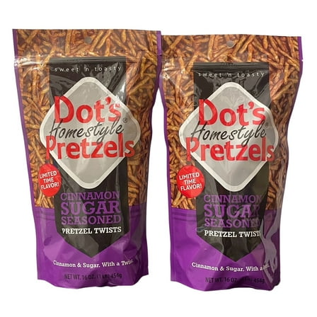Dots Pretzels Cinnamon Sugar Limited Edition Flavor 16 oz 2 Pack