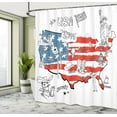 thumbnail image 5 of Ambesonne American Shower Curtain, USA Flag Hand Drawn Style, 69"Wx70"L, White Blue Red, 5 of 5