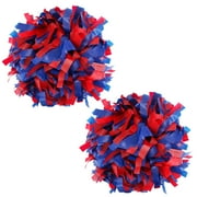 Plastic Cheer Pom Poms Cheerleading Cheerleader Gear 2 pieces one pair poms(Royal blue/Red)