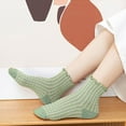 thumbnail image 2 of TINZ Ladies' Cute Ruffled Frilled Striped Color Blocked Knitted Support Stockings for Women Compression Romper with Choker Large Fishnets Woman Stockings Girls Thigh High Plain Top Stockings, 2 of 5