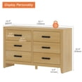 thumbnail image 6 of WAMPAT Farmhouse Dresser for Bedroom, 53 Inch Farmhouse Wood Storage Cabinet with 6 Drawers, Rustic Chest of Drawers for Living Room & Hallway, 6 of 8