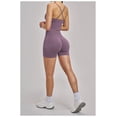 thumbnail image 6 of PISONIC Workout Sets for Women 3 Piece Long Sleeve Zip Up Jacket, V-neck Cami Tank Top, High Waisted Yoga Shorts Gym Athletic Sets, 6 of 6