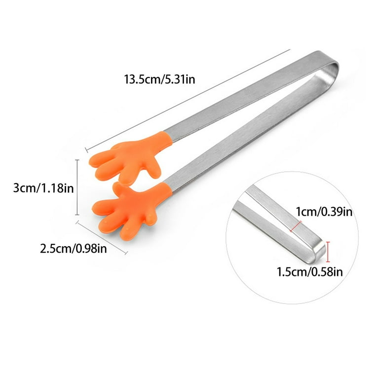 Small Kitchen Tongs,, Mini Stainless Steel Food Tongs With