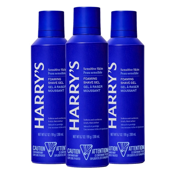 Harry's Shave Gel - Foaming Shave Gel for Men - Comfortable, Soothing & Skin-Friendly - Aloe Vera-Infused - Dermatologist-Tested - 6.7 oz - 3 Pack