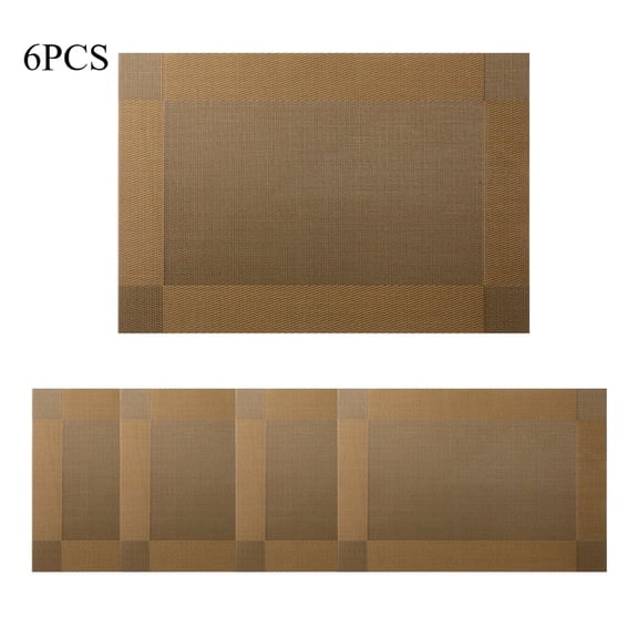 12x18in Dainty Home Placemats (Set of 6) - PVC Non-Slip Washable Mats, Heat/Tear-Resistant for Kitchen Tables & Dinner Parties