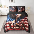 thumbnail image 2 of Erosebridal American Flag Bed in a Bag King size，Animal Hawk Bedding King Size,Wildlife Bedroom Decor,Reversible,7-Piece, 2 of 5