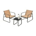 thumbnail image 2 of Spaco 3 Pieces Patio Conversation Set , Deluxe Outdoor Patio with Breathable Fabric and Tabletop-Brown, 2 of 7