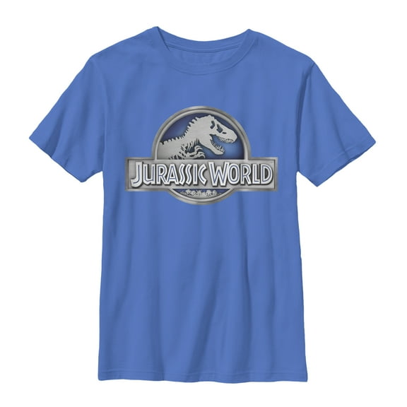 Boy's Jurassic World T. Rex Logo  Graphic Tee Royal X Large