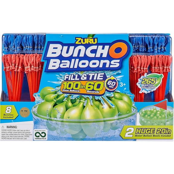 Bunch O Balloons - Ultimate Color Wars Family Pack (8 Pack) Rapid-Filling Self-Sealing Water Balloons by Zuru, Red   Blue