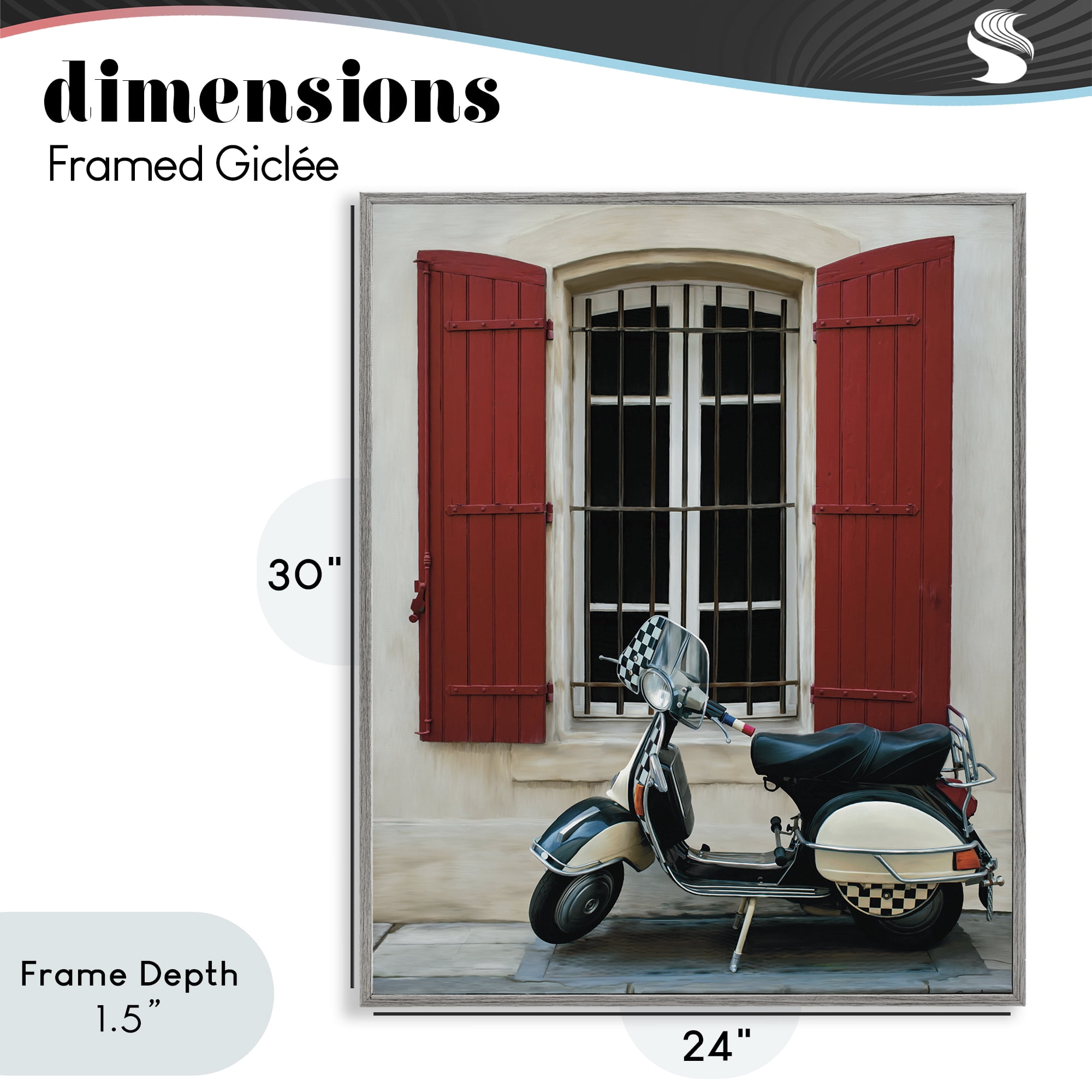 Stupell Industries Two Wheel Dream Gray Framed Giclee Art, design by Renel Peters