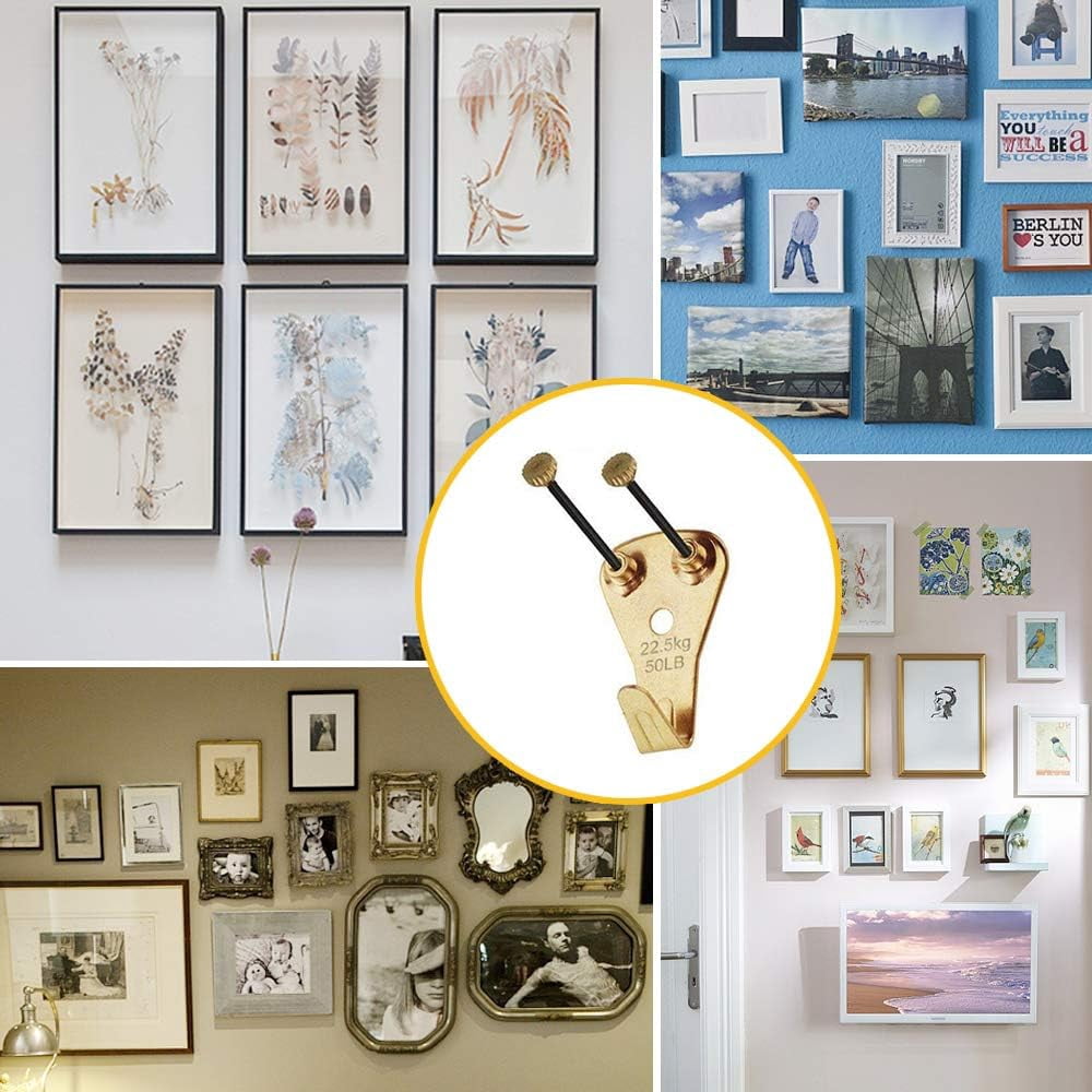 Heavy Duty Picture Hanging Kit With Nails for Wooden/Drywall - Professional Hangers for Canvas, Office Pictures, Clock, House Decoration
