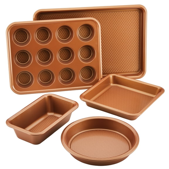 Ayesha Curry Bakeware Nonstick Bakeware Set, 5-Piece, Copper