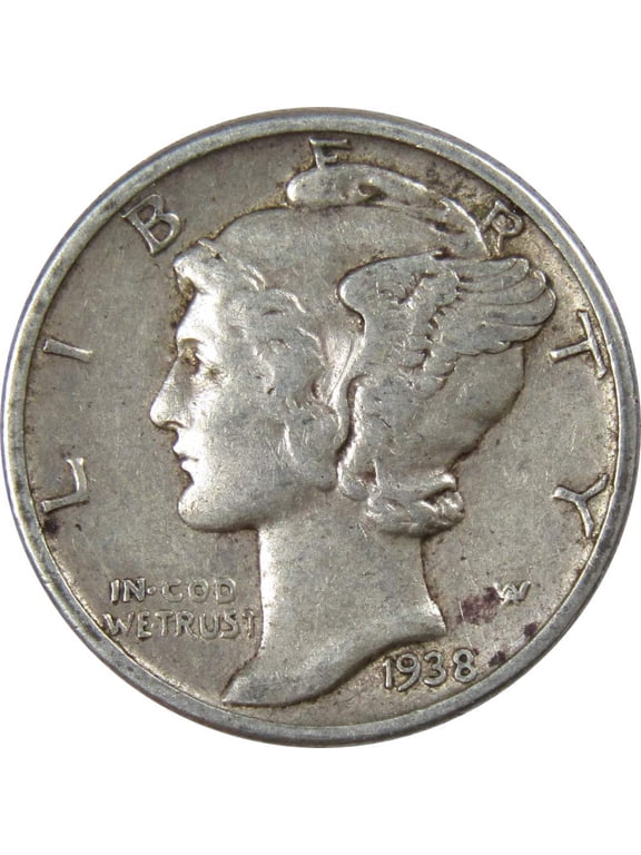 Collectible 1938 Mercury Silver Dime Circulated 10c Coin Collectible